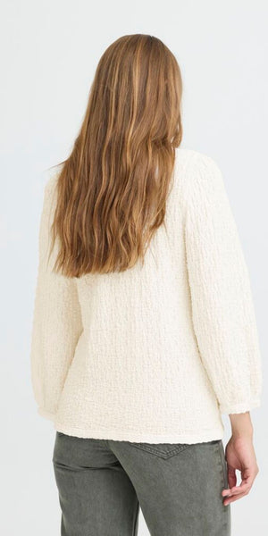 PULZ JUNE 3/4 Sleeve T Shirt in Cloud Dancer