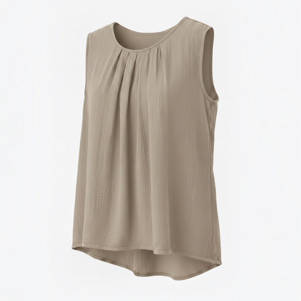 Sleeveless Pleat Top