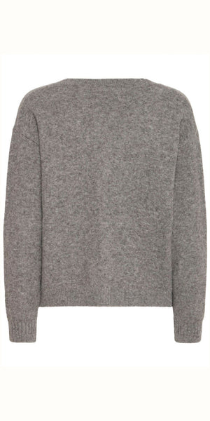 ICHI DASILA Cardigan in Dark Grey Melange