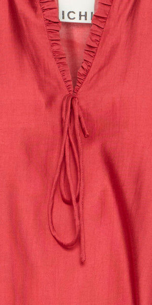 ICHI KARLANI Blouse in Red Dhalia
