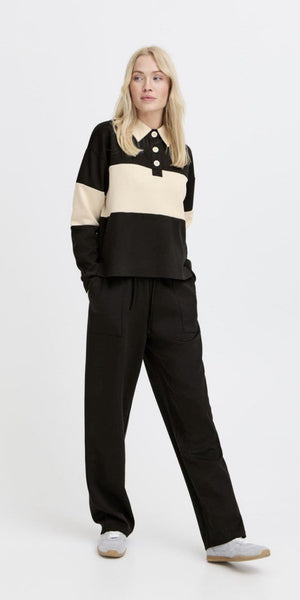 b young PUSTI Polo Pullover in Meteorite