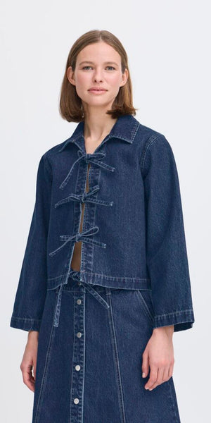 b young LUKAN Shirt in Dark Blue Denim