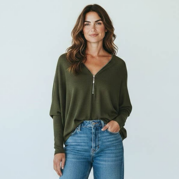 Super Soft Batwing Zip Knit (various colours)