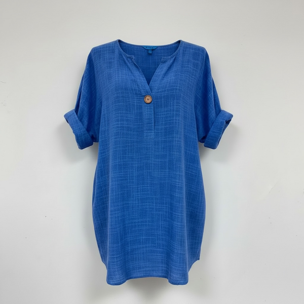 Cotton Button Tunic Top (various colours)