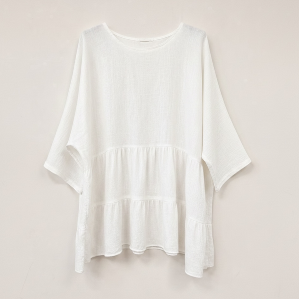 Longline Tiered Cotton Top (various colours)