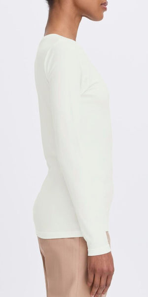b young PAMILA Long Sleeve T Shirt in Off White