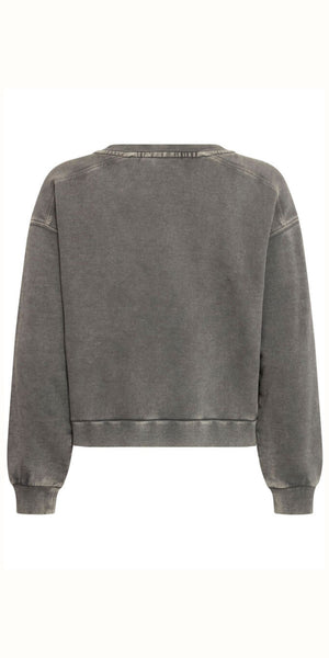 ICHI NAMINA Sweater in Gray Pinstripe
