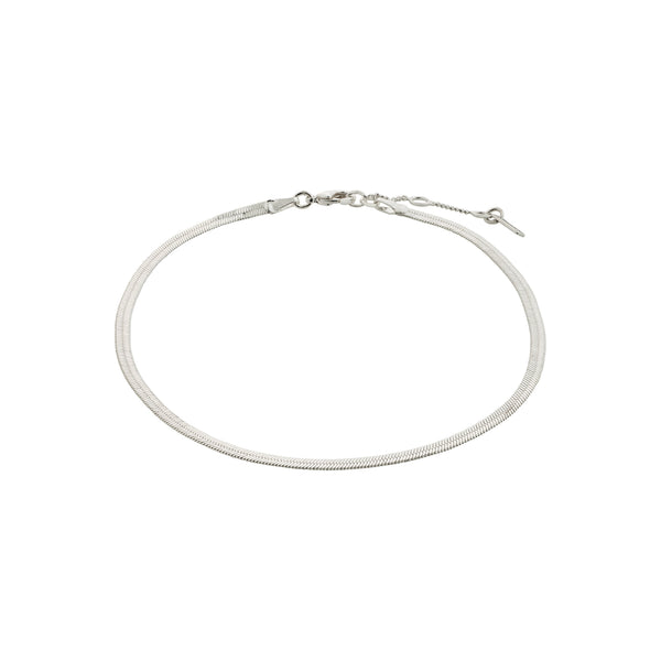 Pilgrim JOANNA Flat Snake Chain Anklet in Silver
