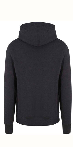 Cosy Cross Neck Hoodie in Black Smoke