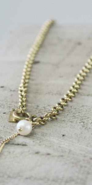 DANSK JOY Waterproof Link Pearl Necklace