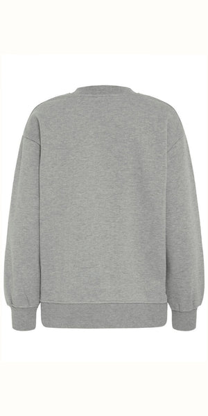 ICHI OLINNE Sweater in Grey Melange