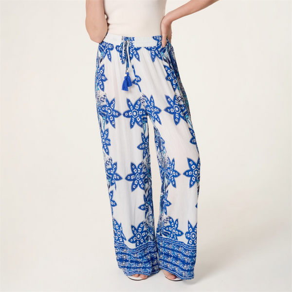 Blue Boho Print Trousers - TheSecretCloset.Boutique