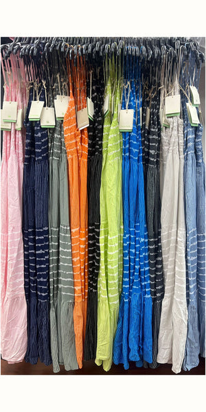 Stripe Shirred Summer Dress