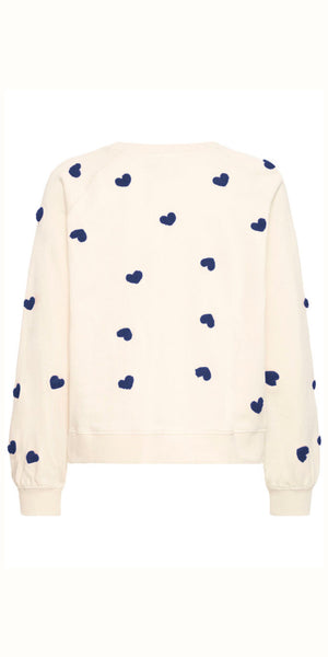 ICHI KASURA Sweater in Patriot Blue Heart