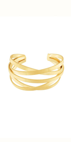 TARA Multi Strand Cuff Bracelet in Gold