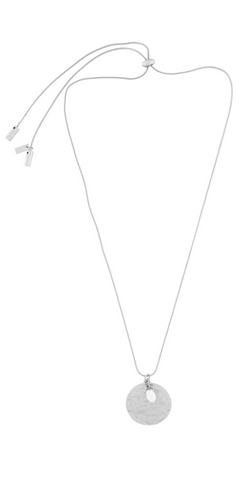 AUDREY Adjustable Pearl Dot Necklace in Silver