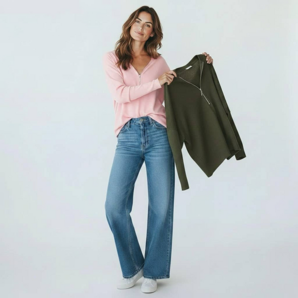 Super Soft Batwing Zip Knit (various colours)