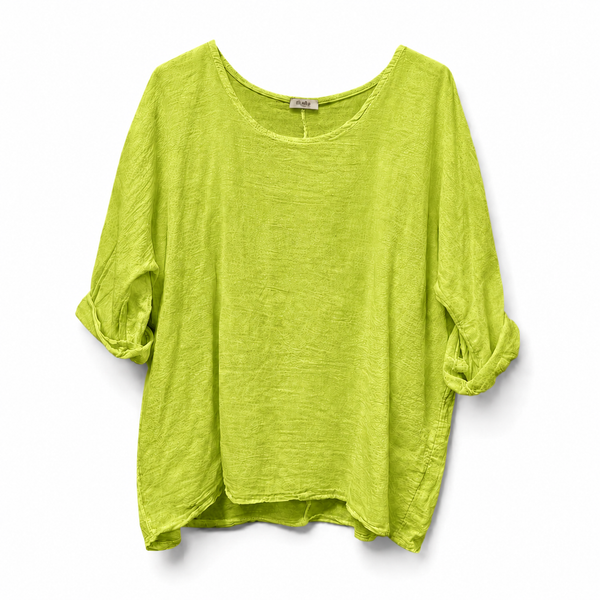 Cotton Roll Sleeve Top (various colours)