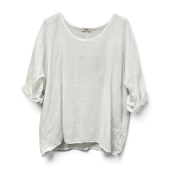 Cotton Roll Sleeve Top (various colours)