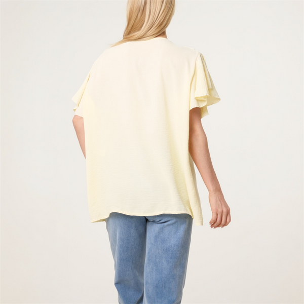 Ruffle Neck Frill Sleeve Blouse (various colours) - TheSecretCloset.Boutique