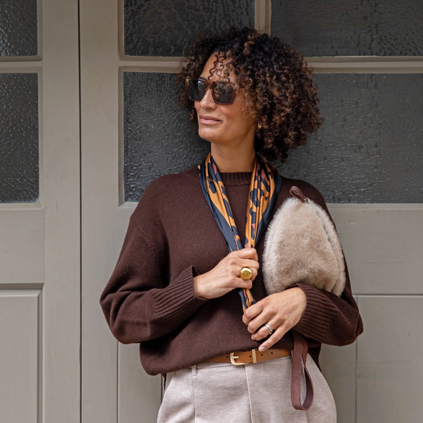 CHALK Luna Scarf | Large Leopard Print