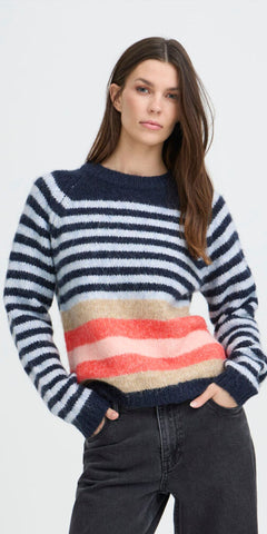 PULZ ABENA Striped Pullover
