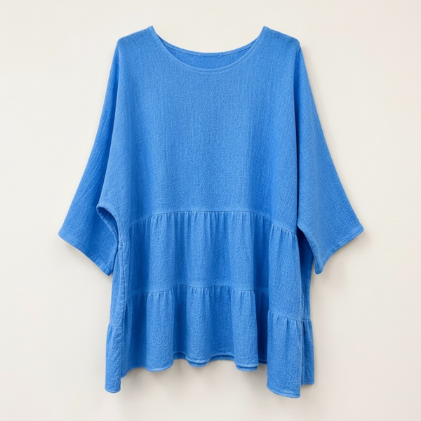 Longline Tiered Cotton Top (various colours)
