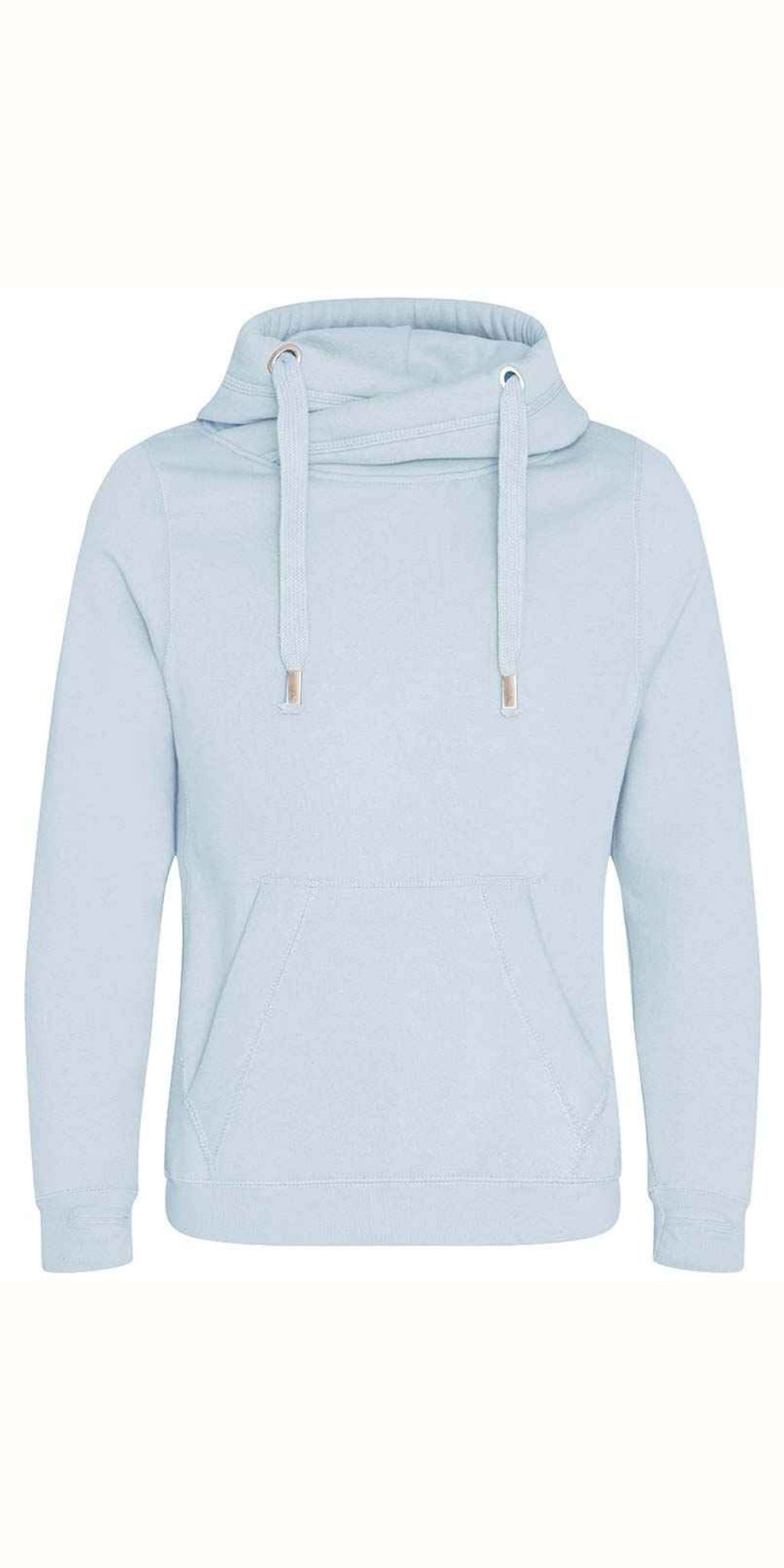 Cosy Cross Neck Hoodie in Sky Blue