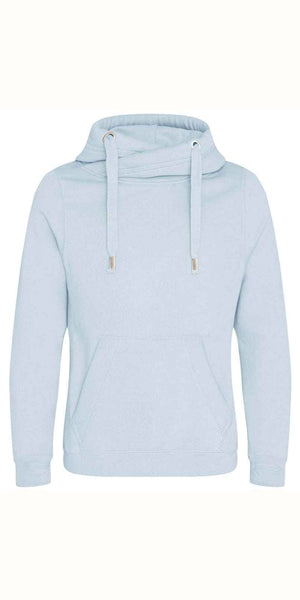 Cosy Cross Neck Hoodie in Sky Blue