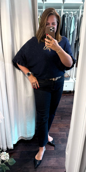 Frill Sleeve Soft Knit