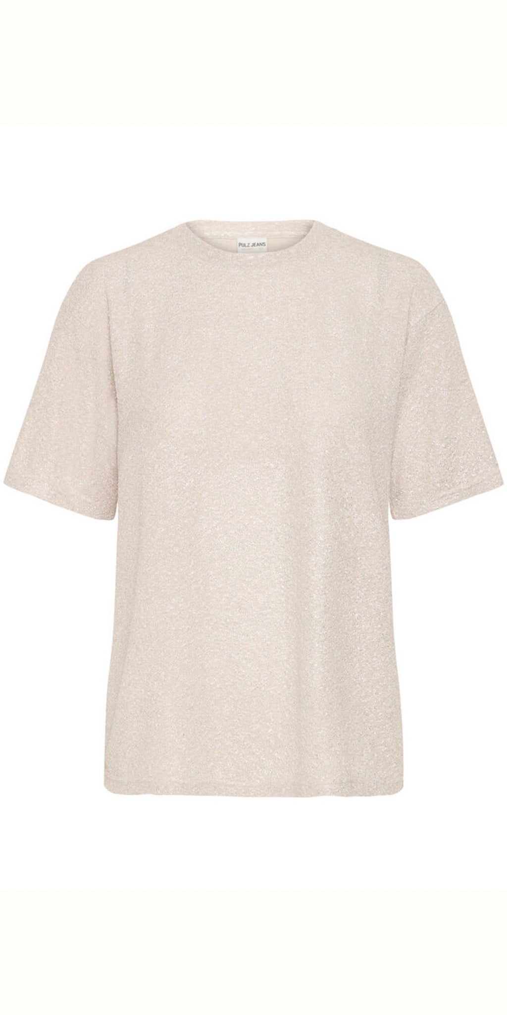 PULZ AISLYNN T Shirt in Silver Glitter
