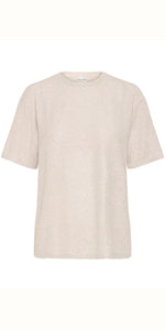 PULZ AISLYNN T Shirt in Silver Glitter