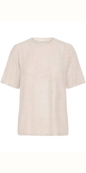 PULZ AISLYNN T Shirt in Silver Glitter