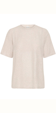 PULZ AISLYNN T Shirt in Silver Glitter