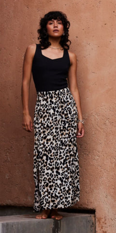 ICHI MARRAKECH Skirt in Tannin Leopard