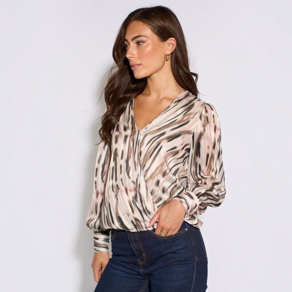Animal Wrap Blouse