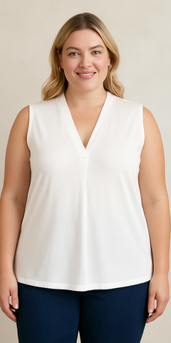 V Neck Pleat Front Top