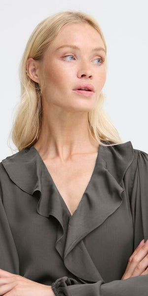 b young IGOMI Blouse in Asphalt