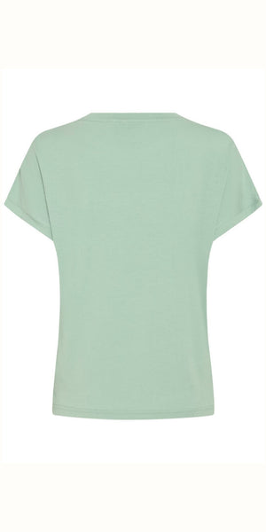 b young SELITA O Neck T Shirt in Blue Surf