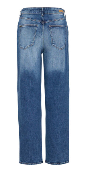 b young LOETTA Mom Fit Jeans in Mid Blue Denim