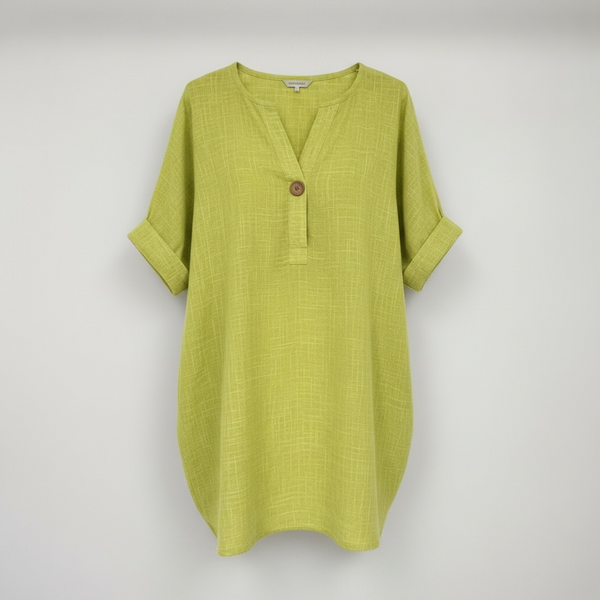 Cotton Button Tunic Top (various colours)