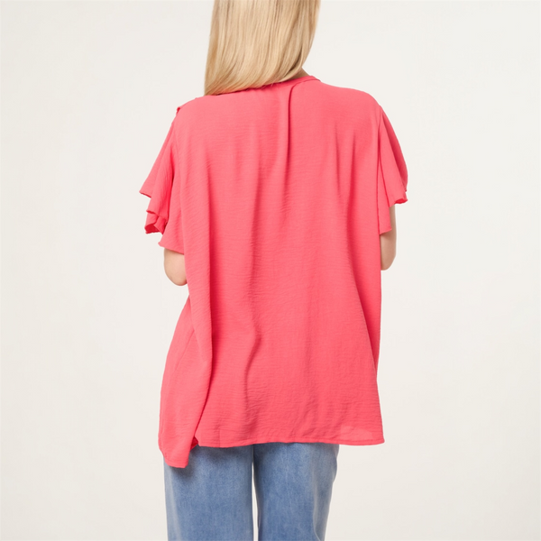 Ruffle Neck Frill Sleeve Blouse (various colours) - TheSecretCloset.Boutique
