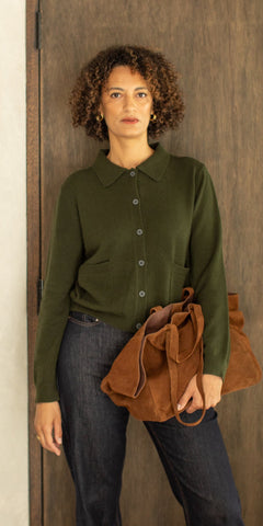 CHALK EDEN Cardigan in Olive Green (Pre order)