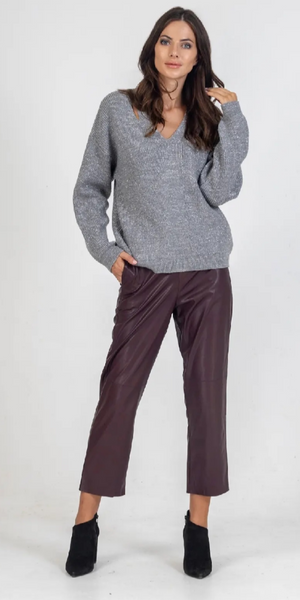 AGGEL Lurex Cut Out Knit in Silver