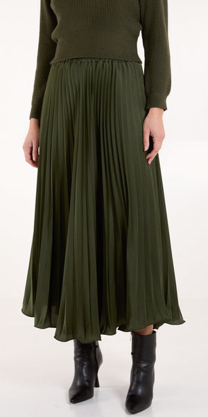 Satin Pleat Skirt