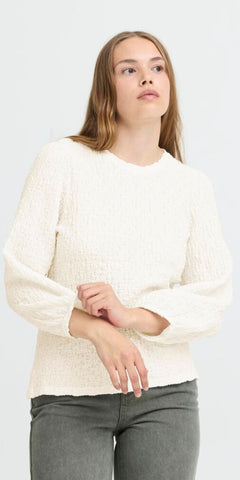 PULZ JUNE 3/4 Sleeve T Shirt in Cloud Dancer