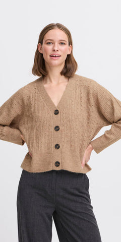 b young MONNA Cardigan in Walnut Melange
