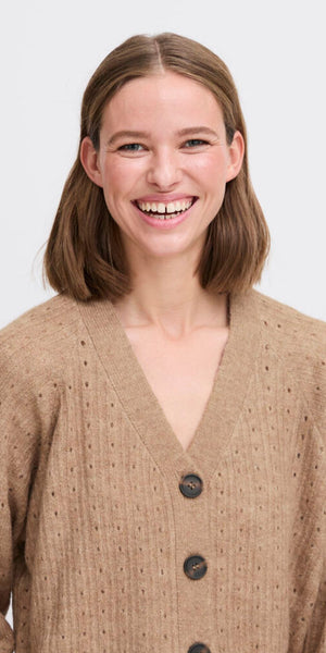 b young MONNA Cardigan in Walnut Melange