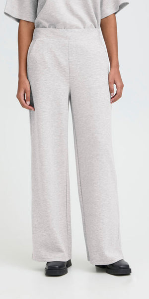 ICHI COZY Pants in Light Grey Melange