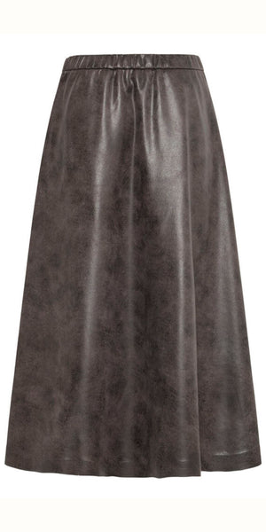 b young DIMION Skirt in Brown Vegan Leather